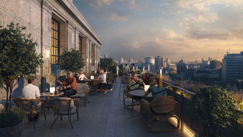 outdoor roof terrace in victoria house london