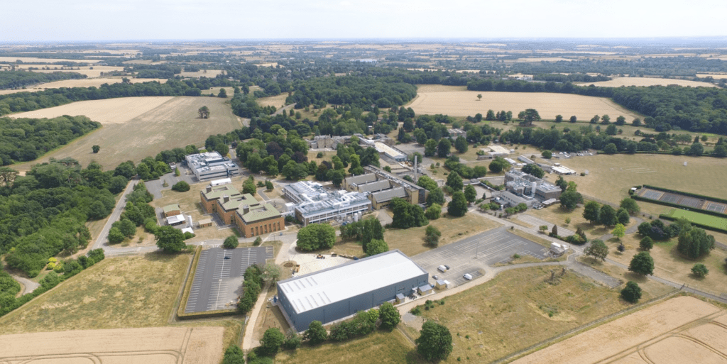 Aerial photo of Colworth Science Park in Bedford